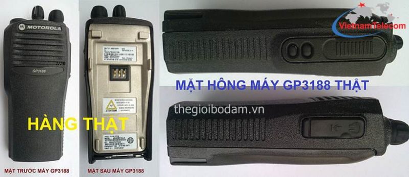 Vietnam Telecom hướng dẫn phân biệt bộ đàm Motorola GP3188 thật/giả