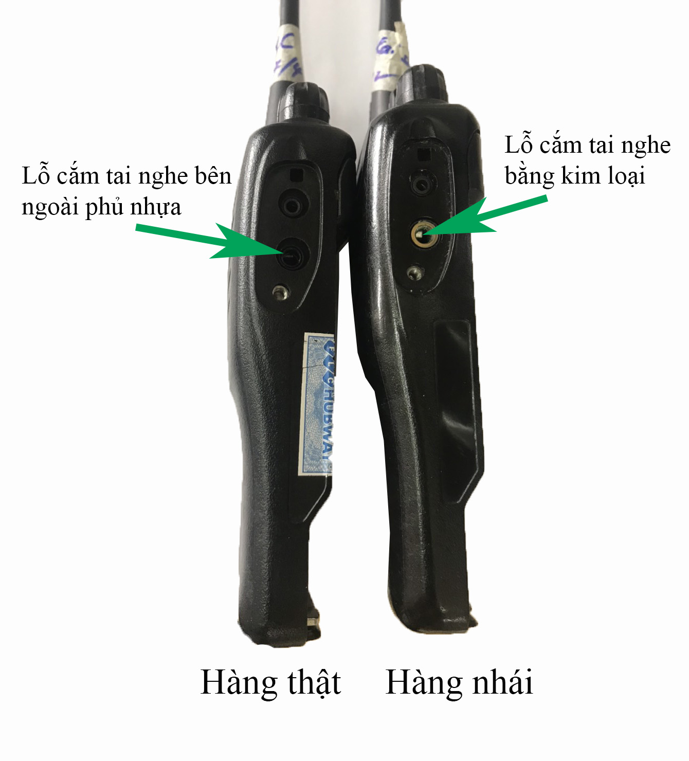 Phân biệt bộ đàm Kenwood chính hãng qua lỗ cắm tai nghe