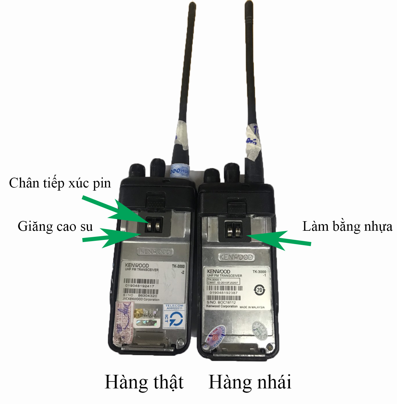 Phân biệt bộ đàm Kenwood chính hãng và nhái