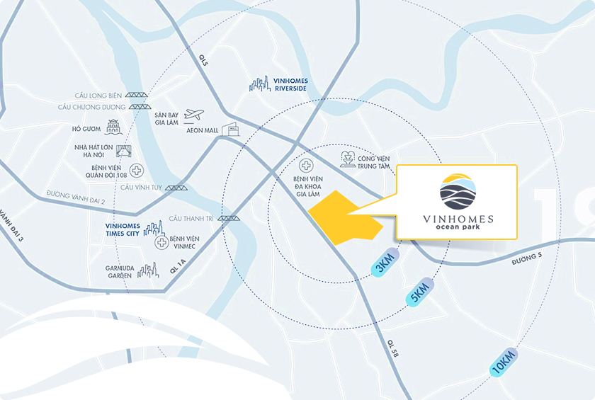 Vị trí giao thông thuận lợi của Vinhomes Ocean Park