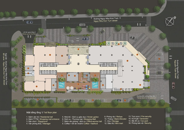 Mặt bằng tiện ích chung cư The Legend 109 Nguyễn Tuân