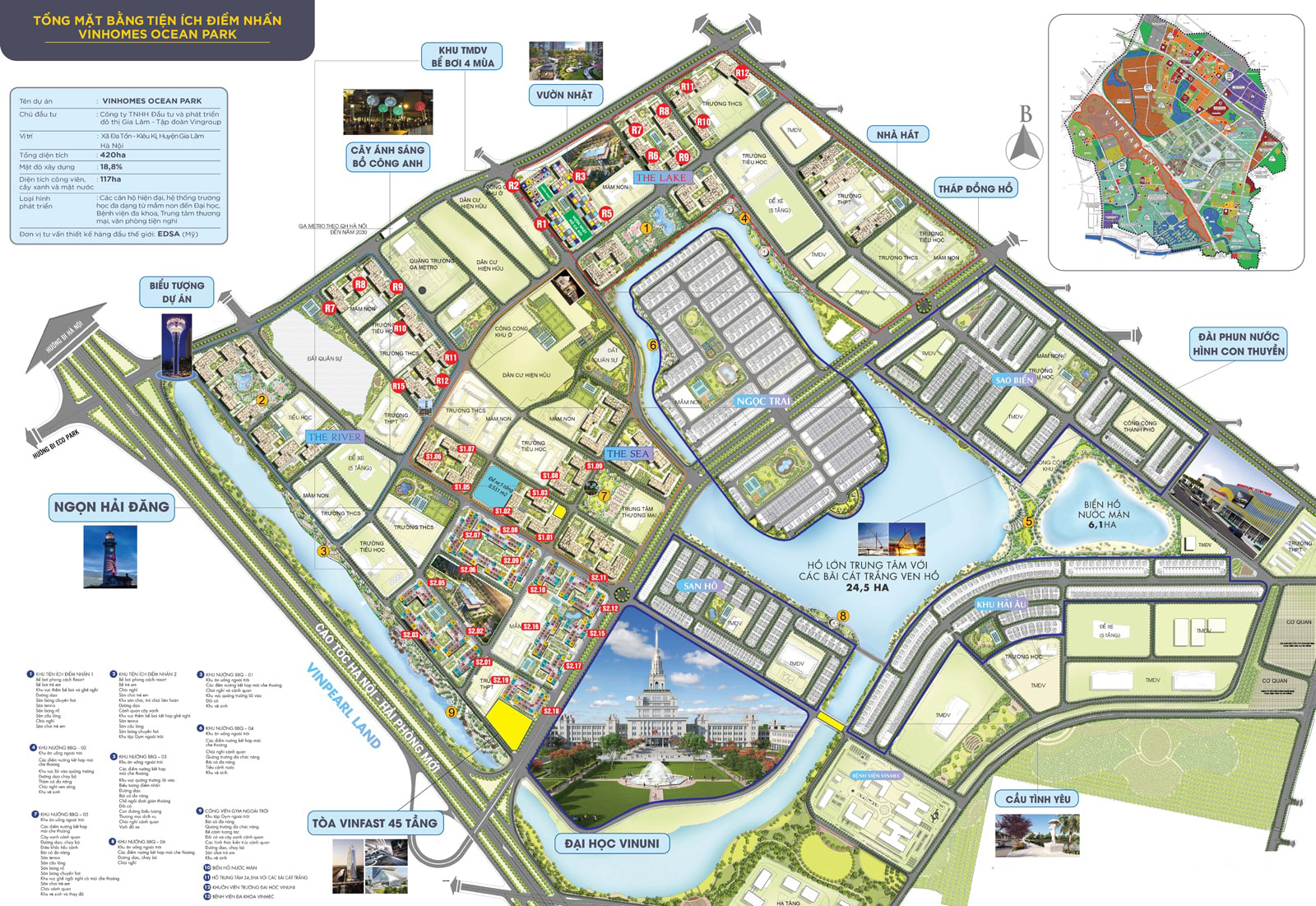 Các phân khu của Vinhomes Ocean Park