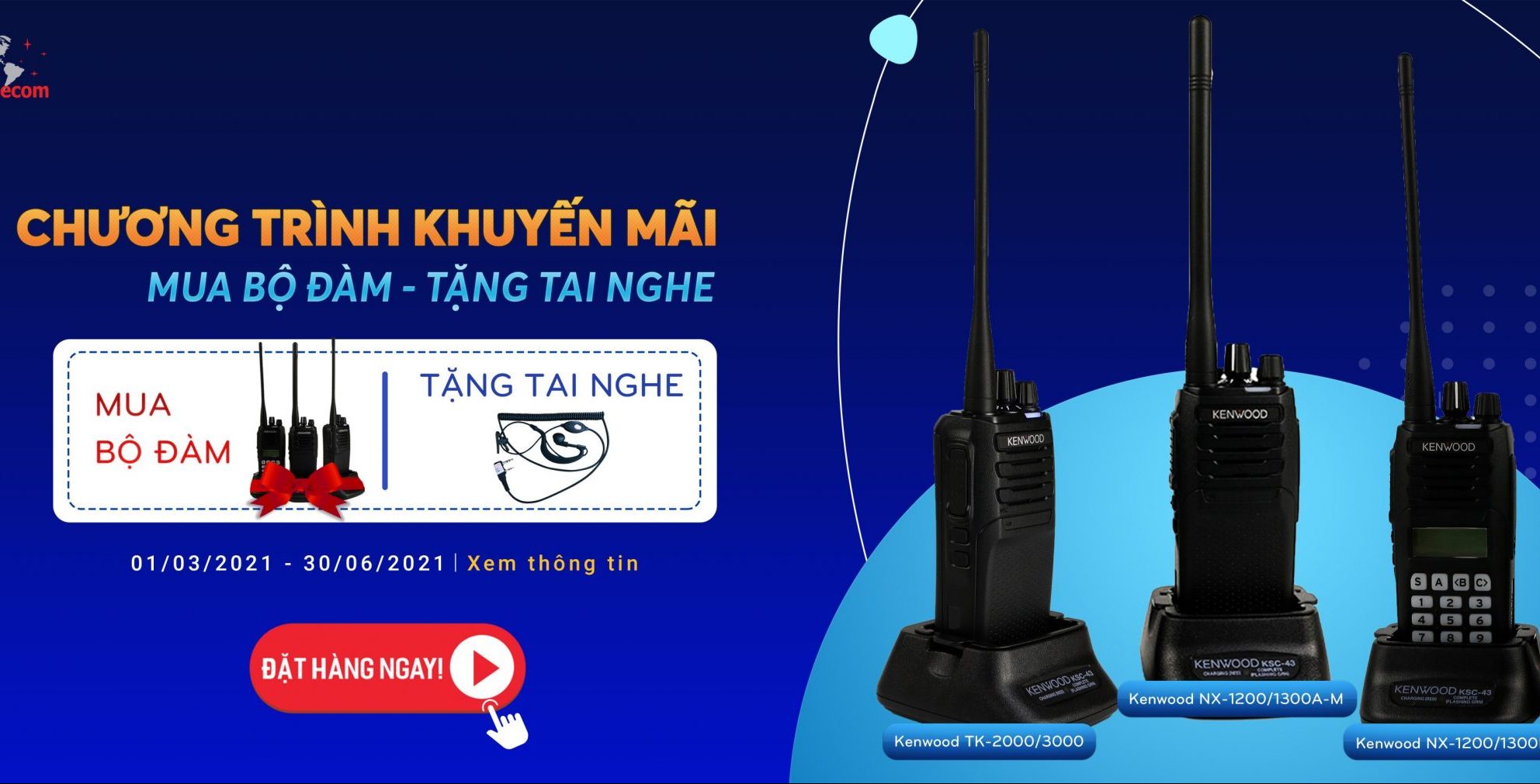 Mua bộ đàm tặng tai nghe