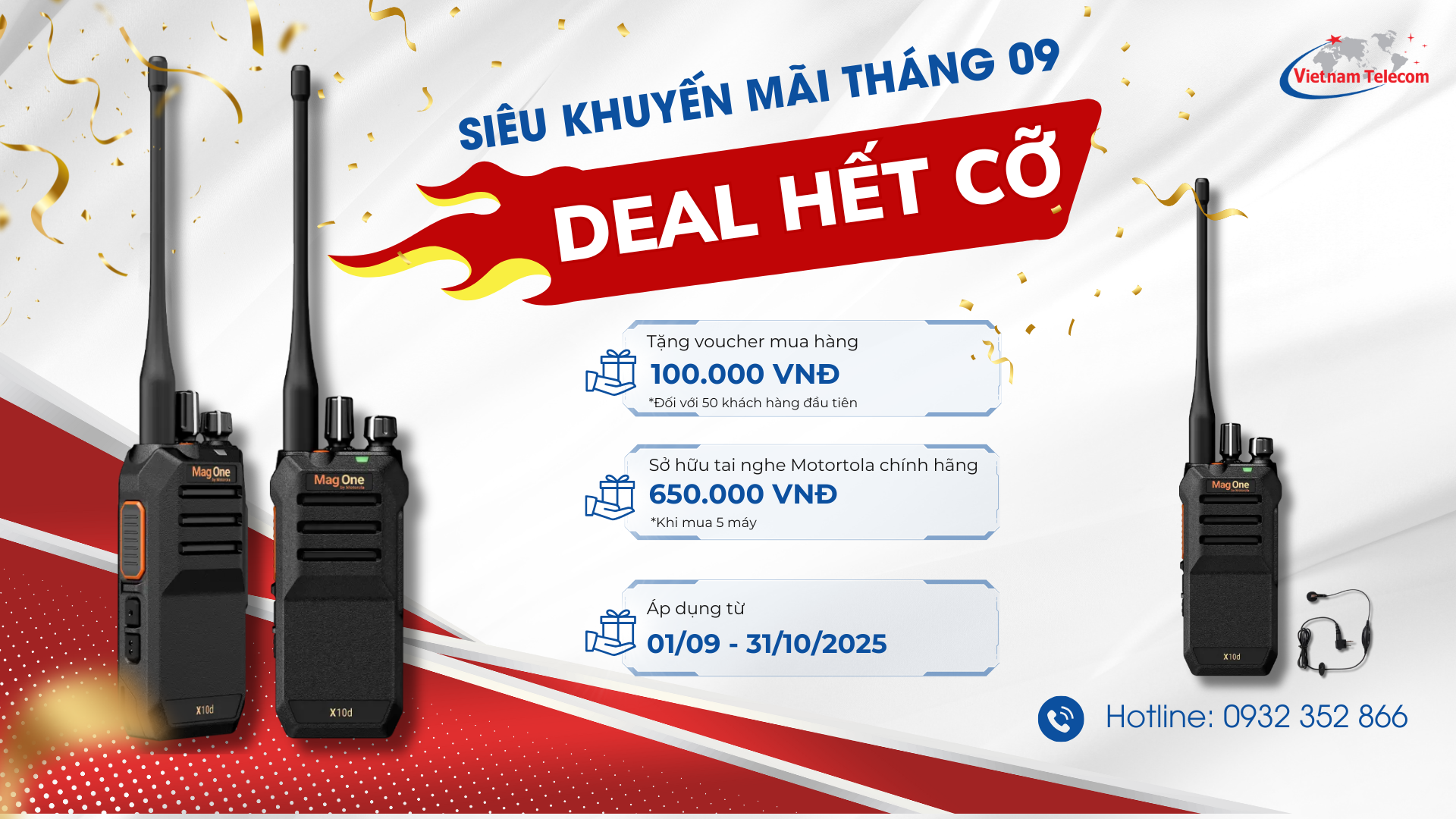 Bùng nổ siêu khuyến mãi Motorola Mag One X10D chính hãng tại Vietnam Telecom