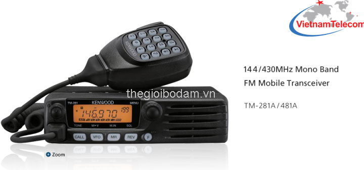 máy bộ đàm trung tâm Kenwood TM 281A - 481A có công suất 65W