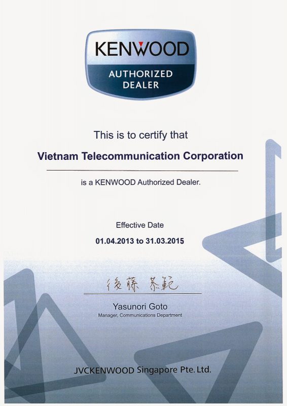 Vietnam Telecom là nhà nhập khẩu trực tiếp Bộ Đàm Kenwood